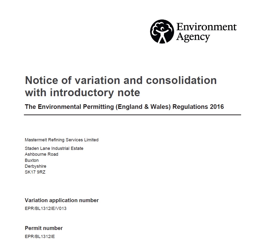 Refining – Issue of Variation Notice EPR/BL1312IE/V013