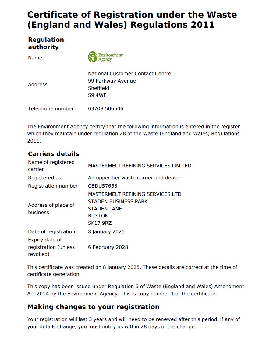 Refining – Waste Carriers License